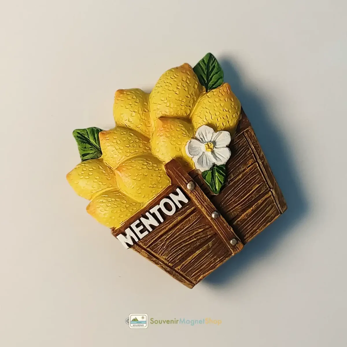 France Menton lemon basket fridge magnet left view