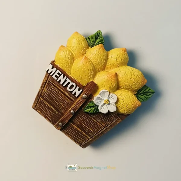 France Menton lemon basket fridge magnet right view