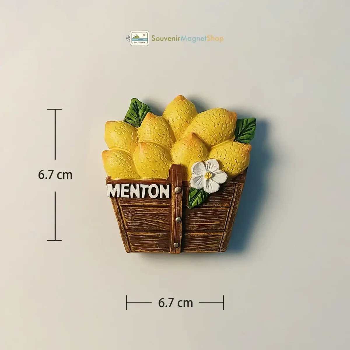 France Menton lemon basket fridge magnet size view