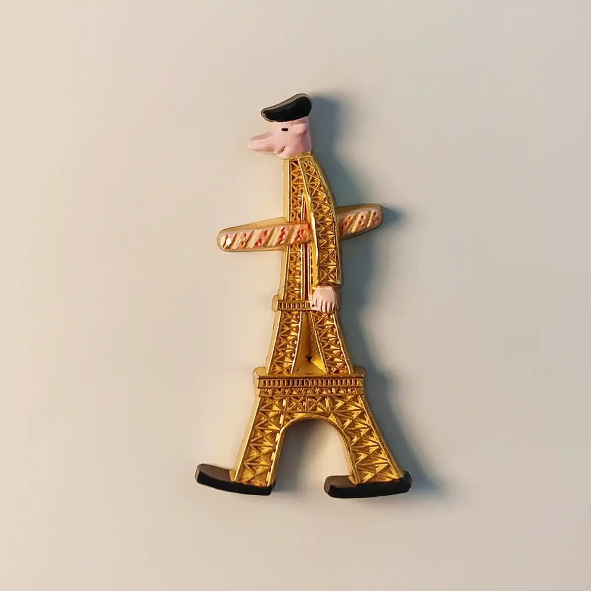 France Paris walking Eiffel Tower fridge magnet front view