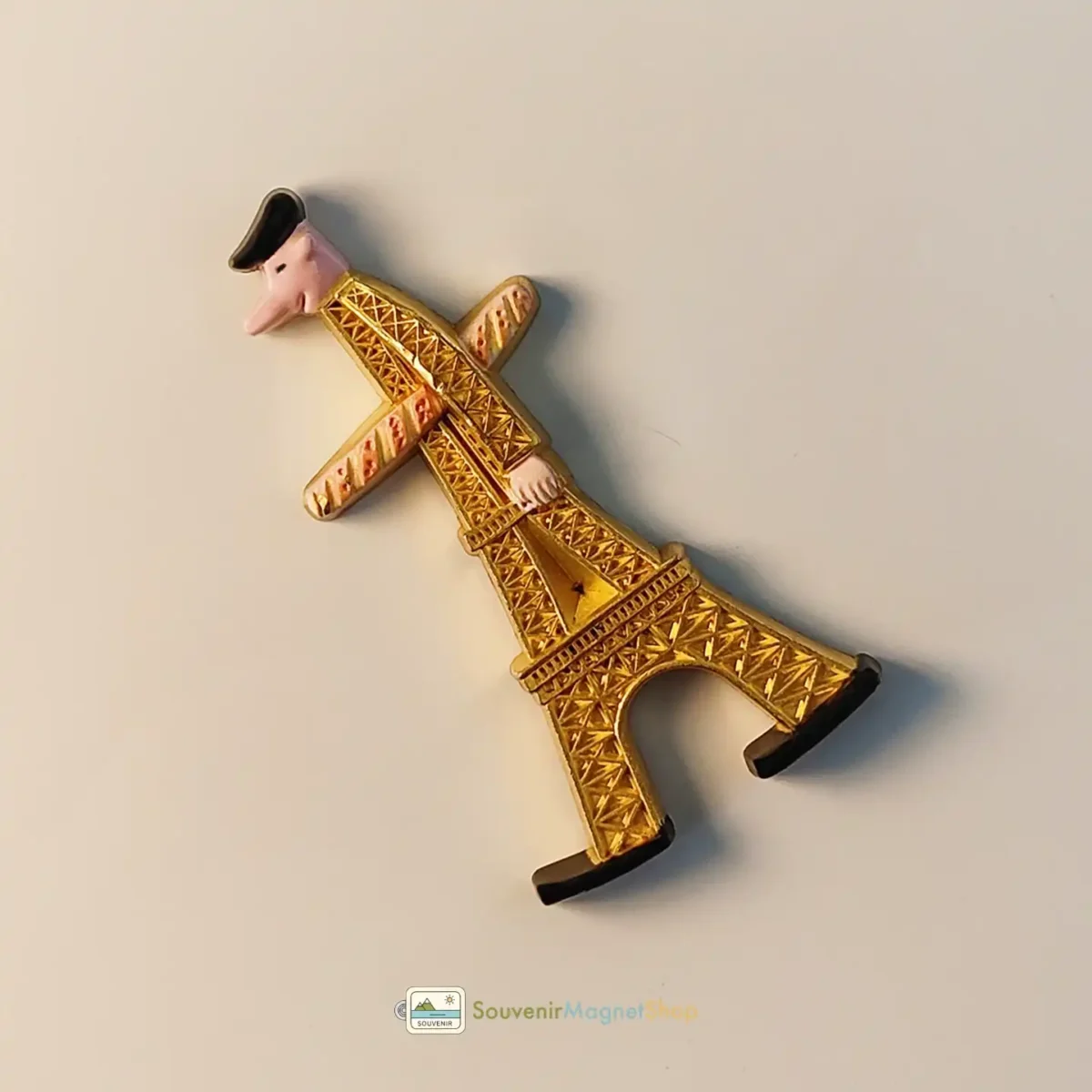 France Paris walking Eiffel Tower fridge magnet left view