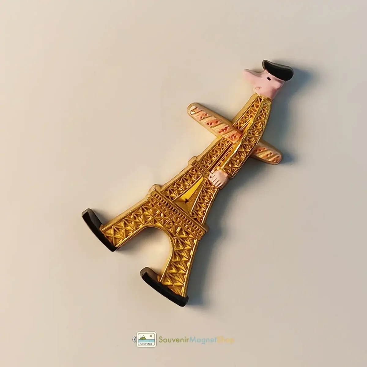 France Paris walking Eiffel Tower fridge magnet right view