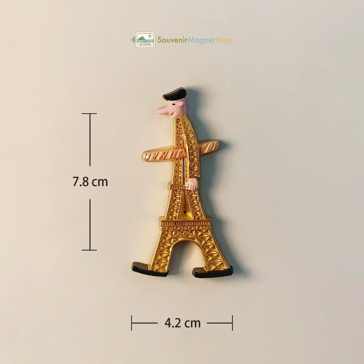 France Paris walking Eiffel Tower fridge magnet size dimensions