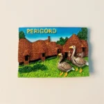 France Perigord countryside thatched cottages ducks fridge magnet front view