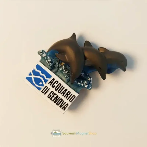 Genoa aquarium dolphin show fridge magnet right view