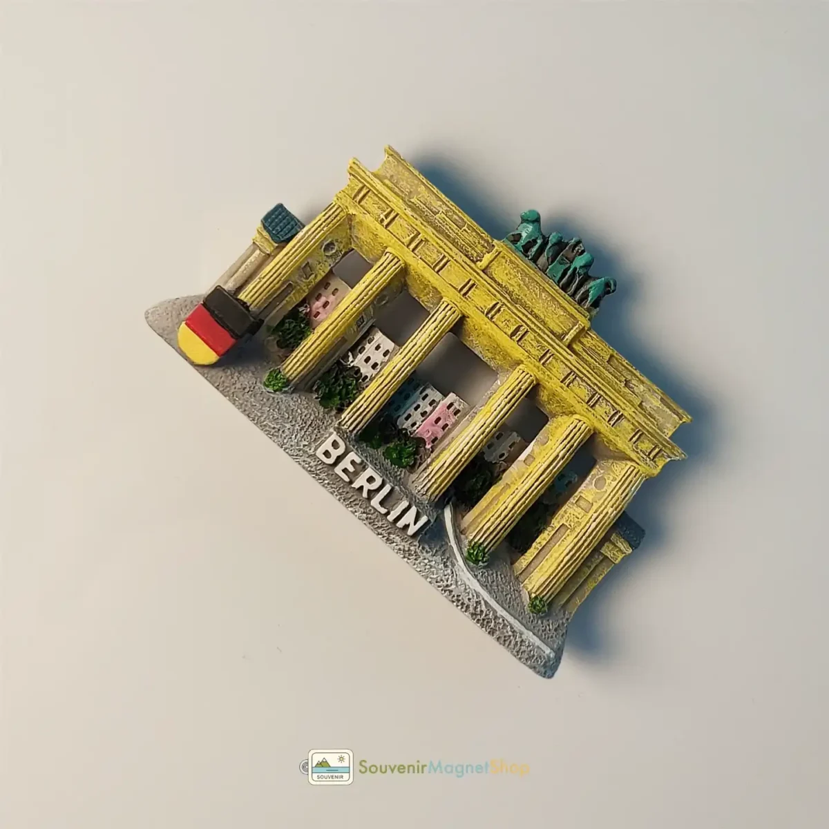 Germany Berlin Brandenburg Gate fridge magnet right side view.