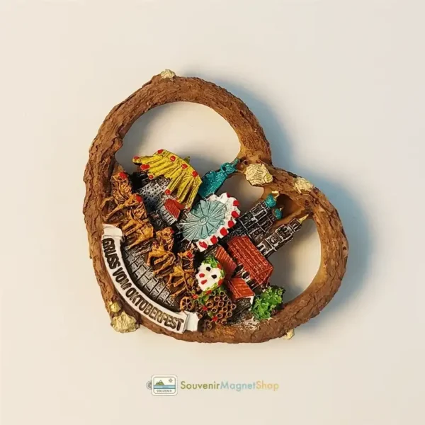 Germany Munich Oktoberfest heart fridge magnet right view.