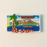 Hawaii Waikiki Diamond Head fridge magnet front view