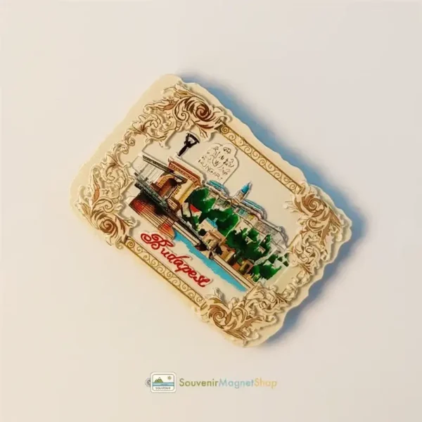 Hungary Budapest architecture fridge magnet right side view.
