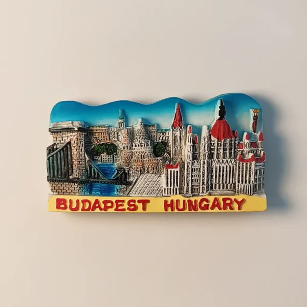 Hungary Budapest Chain Bridge Parliament Building fridge magnet front view