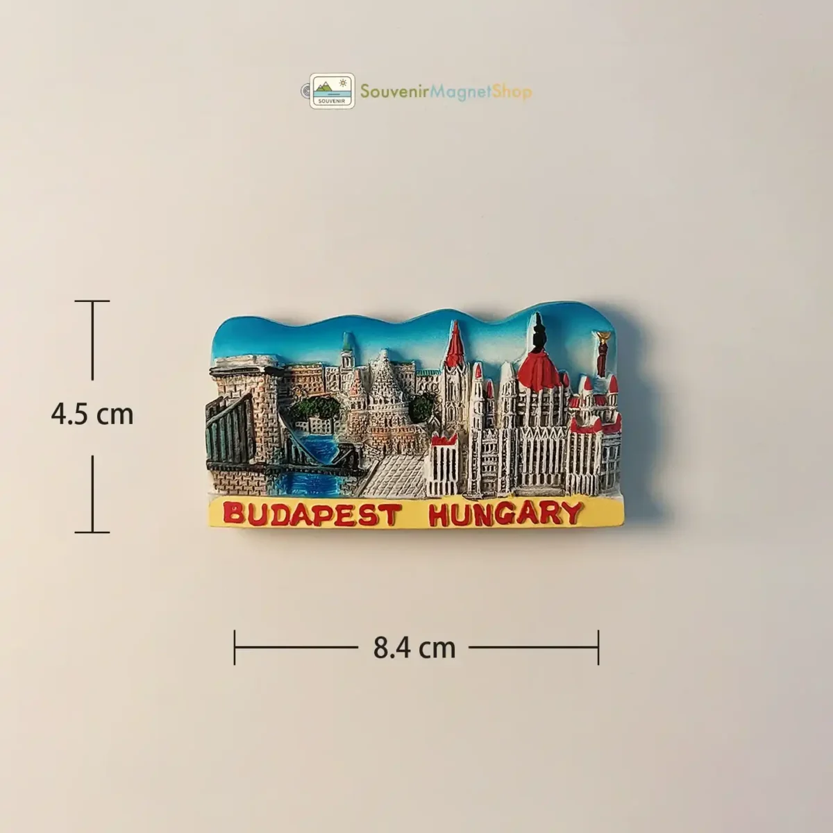 Hungary Budapest Chain Bridge Parliament Building fridge magnet size view