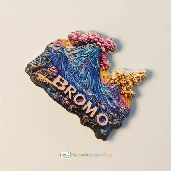 Indonesia Bromo Volcano eruption fridge magnet right view