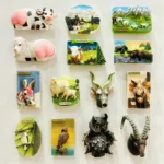 Inner Mongolia grassland animals fridge magnet collection front view.