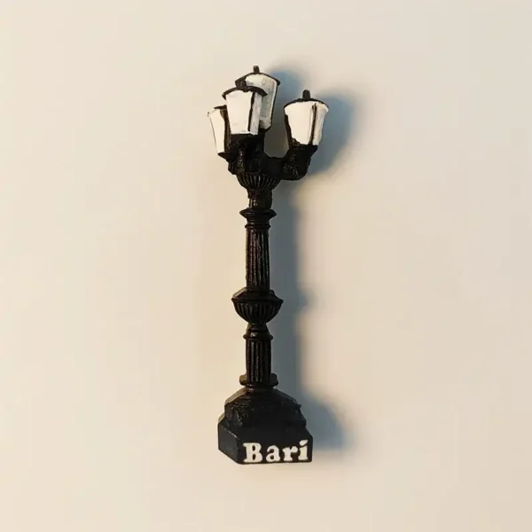 Italy Bari street lamp fridge magnet front view