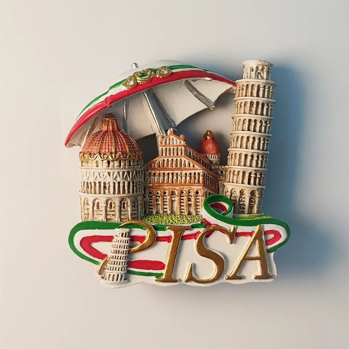 Italy Pisa Piazza dei Miracoli fridge magnet front view.