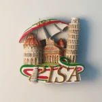Italy Pisa Piazza dei Miracoli fridge magnet front view.
