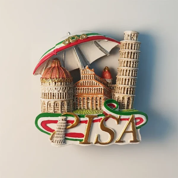 Italy Pisa Piazza dei Miracoli fridge magnet front view.