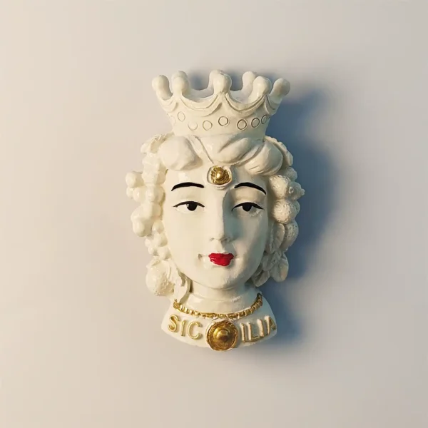 Italy Sicily Moorish Head fridge magnet front view.