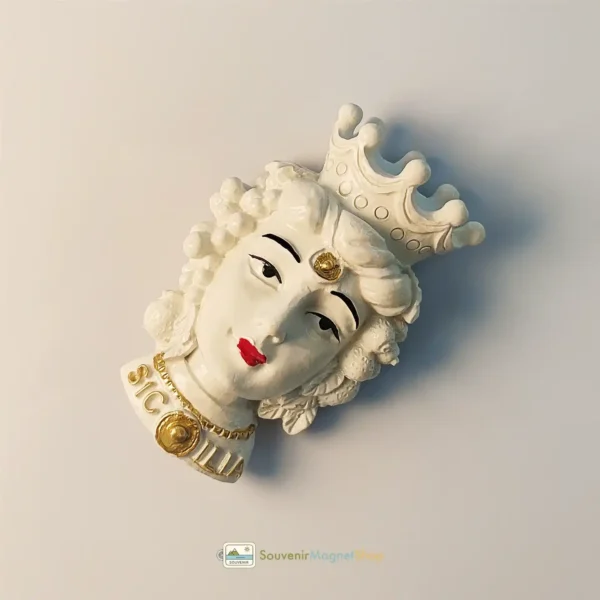 Italy Sicily Moorish Head fridge magnet right view.