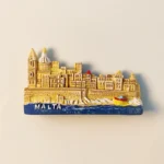 Malta creative city architecture fridge magnet front view.