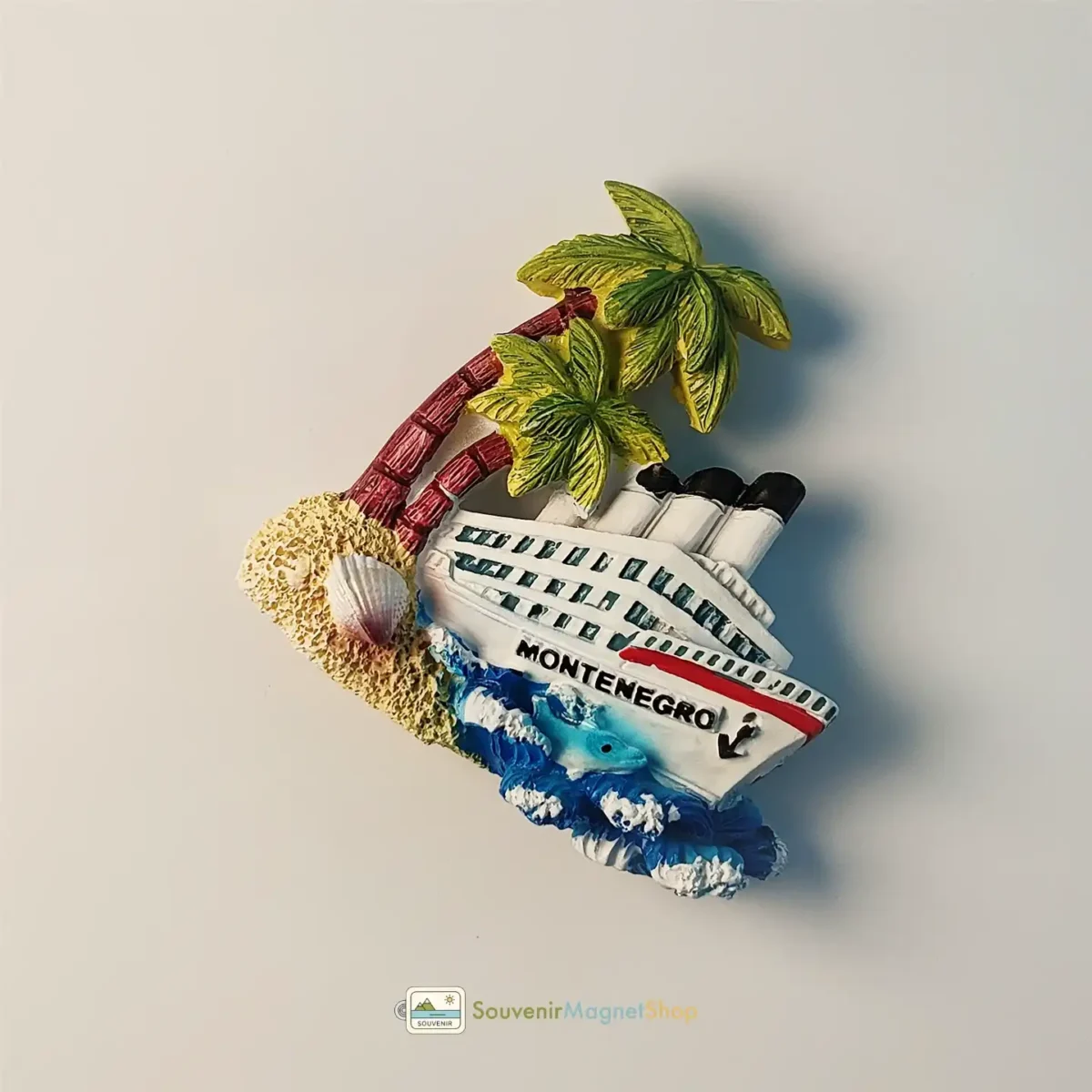 Montenegro cruise ship fridge magnet right side view.