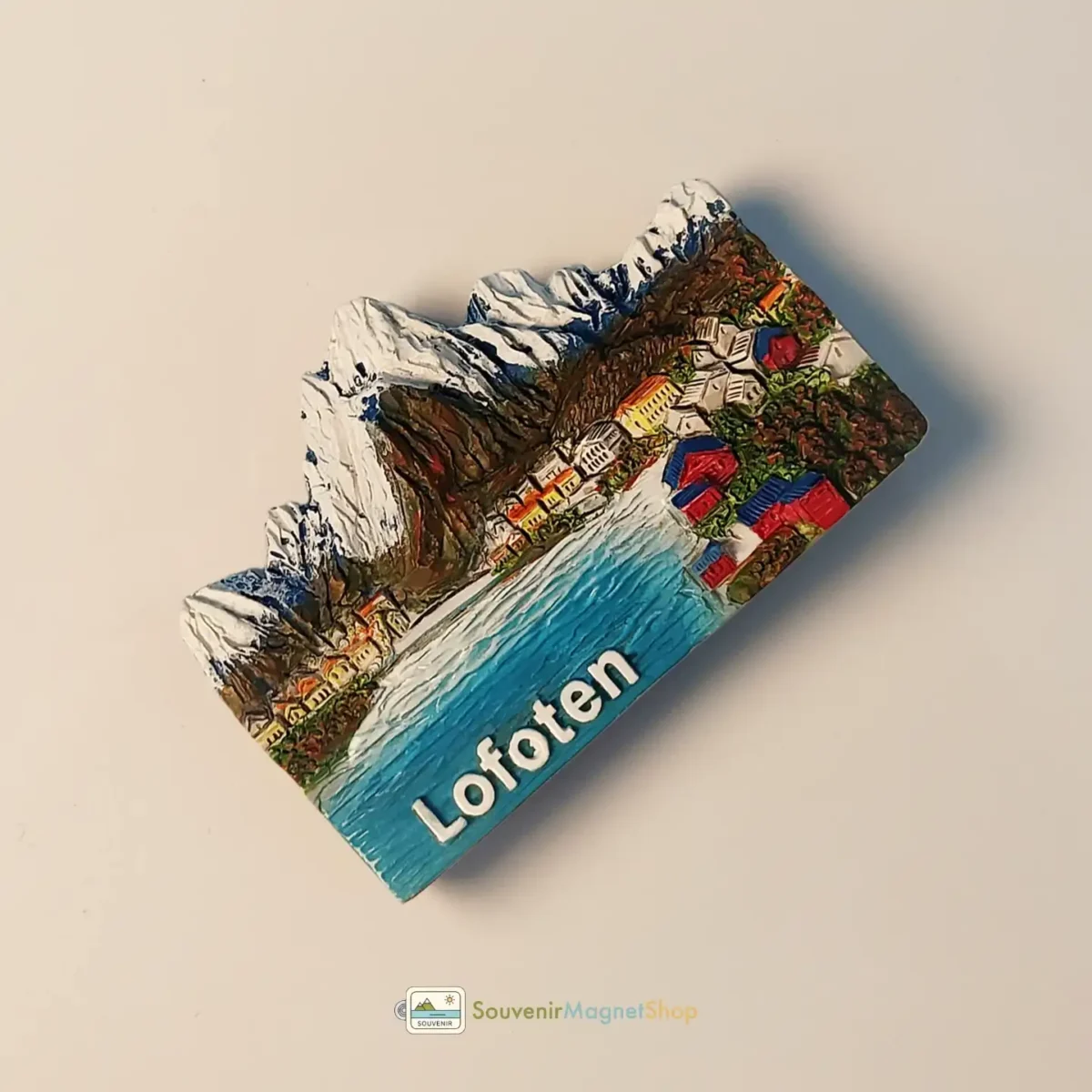 Norway Lofoten fishing village fridge magnet left angle view