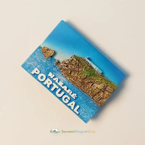Portugal Nazaré coastal cliffside fridge magnet right view