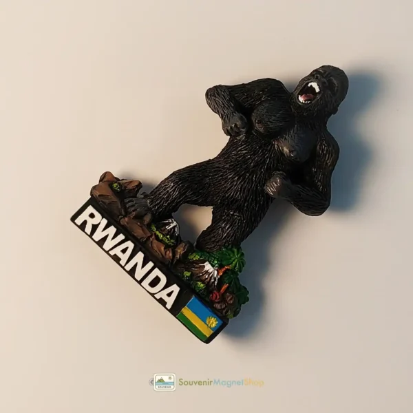 Rwanda gorilla fridge magnet right view