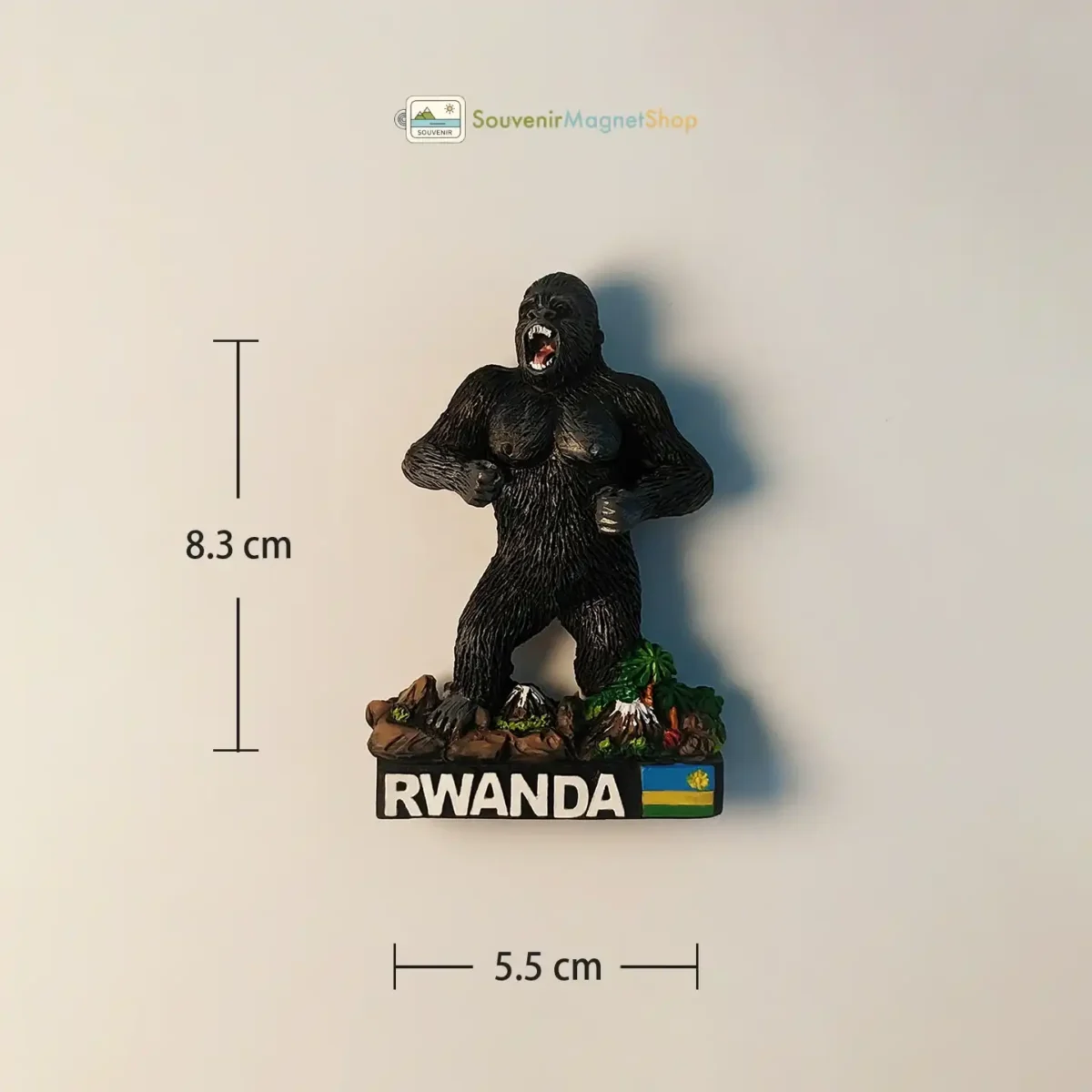 Rwanda gorilla fridge magnet size view