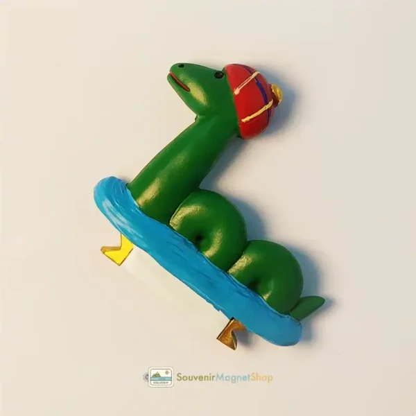 Scotland Loch Ness Monster fridge magnet right side view.