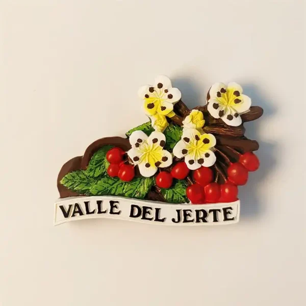 Spain Valle del Jerte cherry blossom fridge magnet front view