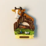 Switzerland Alpine Pasture Brown Cow fridge magnet front view
