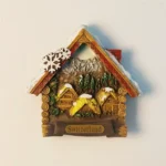 Switzerland Swiss Alps wooden house scenery fridge magnet front view