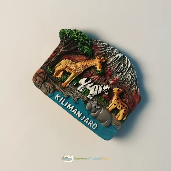 Tanzania Mount Kilimanjaro fridge magnet right view