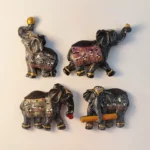 Thailand Bangkok creative elephant set fridge magnets front view