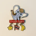 Thailand elephant flag banana fridge magnet front view