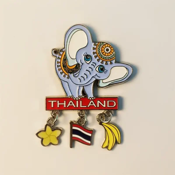 Thailand elephant flag banana fridge magnet front view
