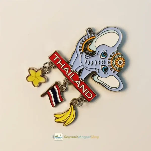 Thailand elephant flag banana fridge magnet right view