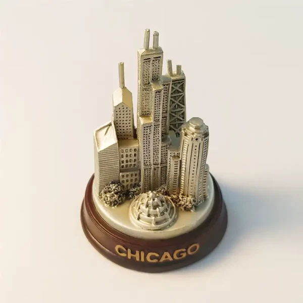 United States Chicago skyscrapers decorative figurine front view
