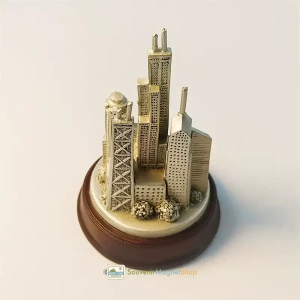 United States Chicago skyscrapers decorative figurine right view