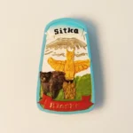USA Alaska Sitka Totem Brown Bear fridge magnet front view