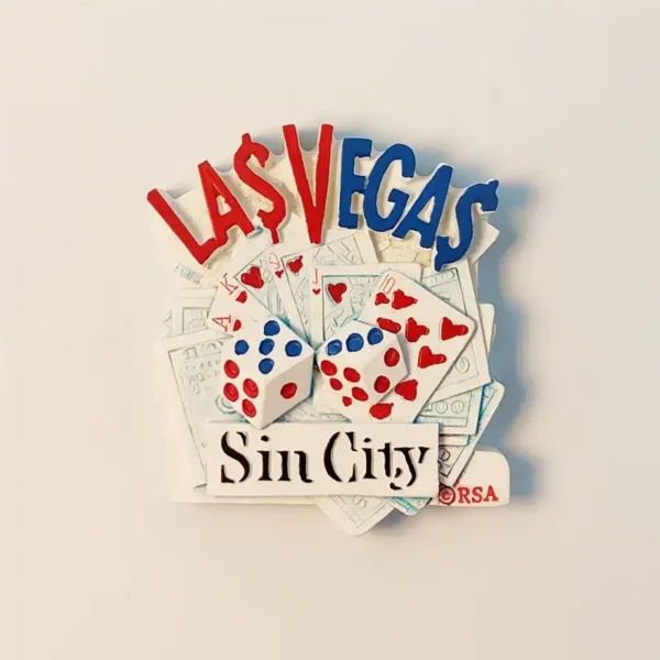 USA Las Vegas Sin City fridge magnet front view