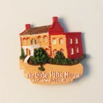 USA Savannah Olde Pink House fridge magnet front view.