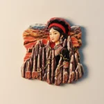 China Kunming Stone Forest Sani People fridge magnet front view