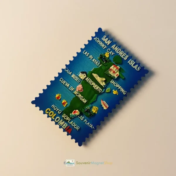 Colombia San Andrés Islas map fridge magnet right view