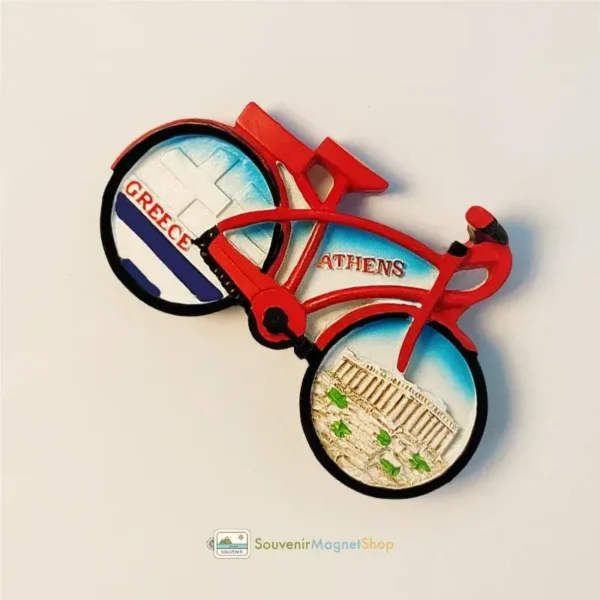 Greece Athens Parthenon bicycle fridge magnet angled right view