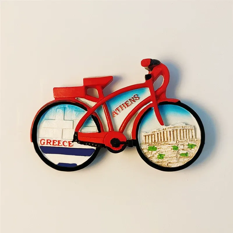 Greece Athens Parthenon bicycle fridge magnet front view