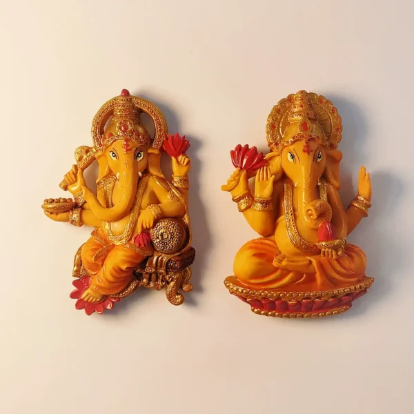 India Ganesha fridge magnet front view - 3D hand-painted travel souvenir