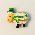 Ireland shamrock sheep fridge magnet front view