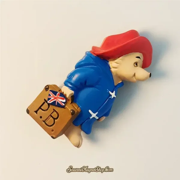 A charming London travel gift magnet showing Paddington Bear, perfect for British culture enthusiasts.